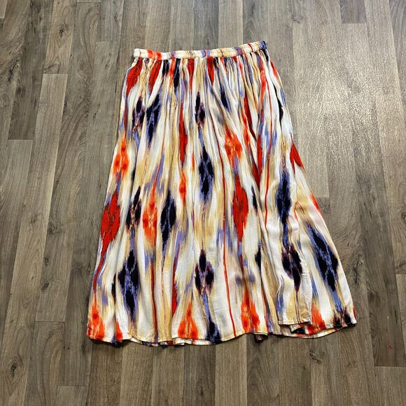 New Direction Chiffon Watercolor Skirt Size Large - Picture 3 of 5